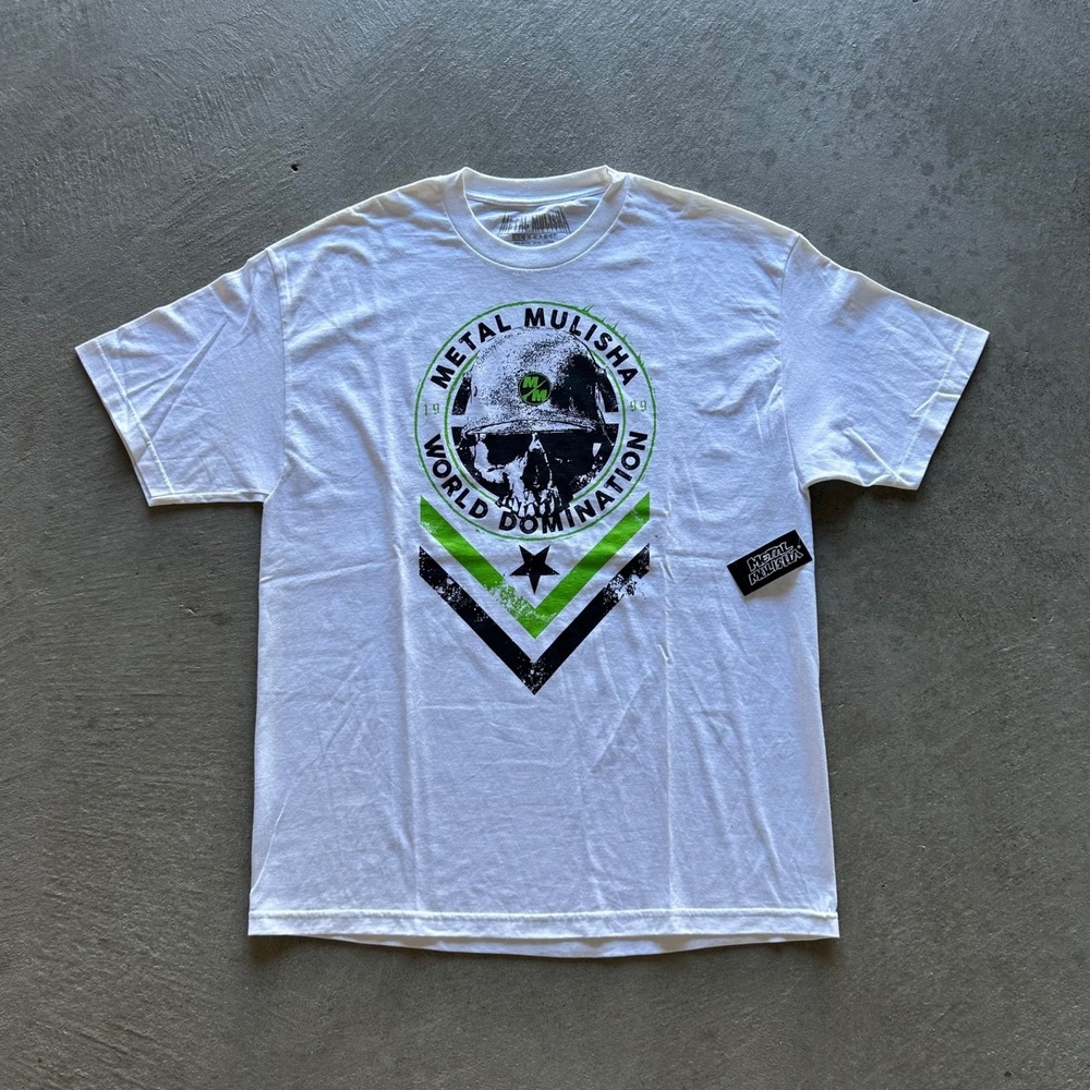 BRAND NEW Vintage Metal Mulisha Shirt Size XL White World Domination Grunge NWT